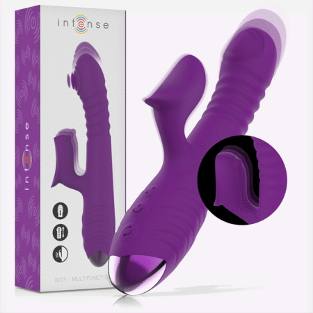INTENSE - IGGY VIBRADOR MULTIFUNCIÓN RECARGABLE UP  DOWN CON ESTIMULADOR DE CLITORIS MORADO