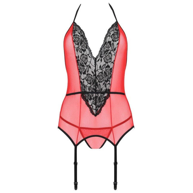 PASSION - PEONIA CORSET EROTIC LINE ROJO S/M - Imagen 4