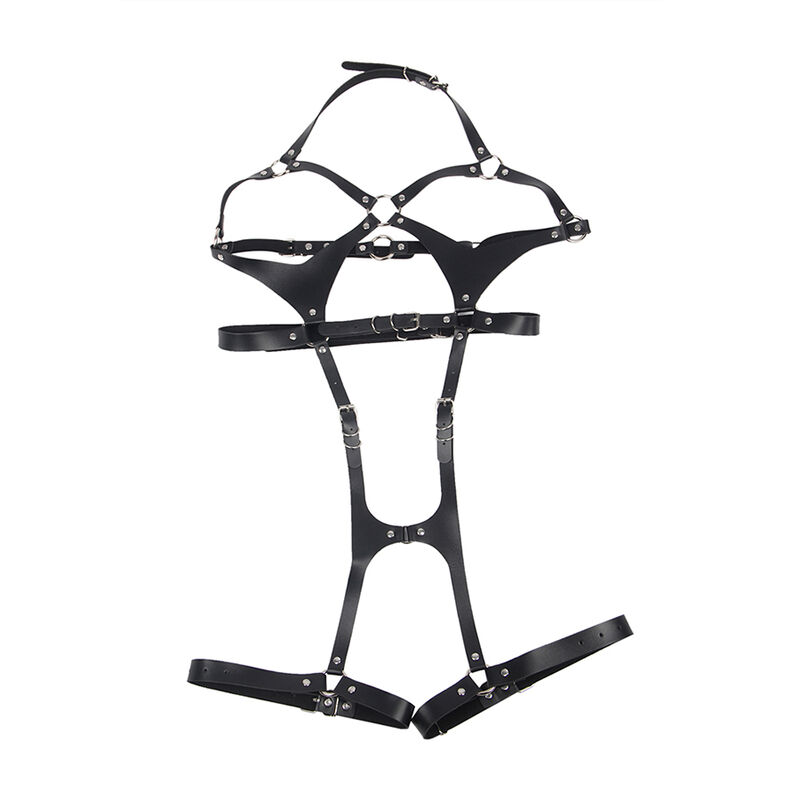 SUBBLIME - ARNÉS CUERPO ENTERO CON HEBILLAS CUERO NEGRO TALLA ÚNICA - Imagen 4
