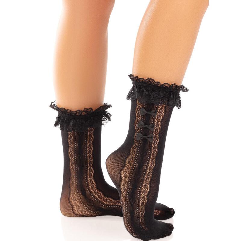 LEG AVENUE - MEDIAS TOBILLERAS CON VOLANTES NEGRO - Imagen 4