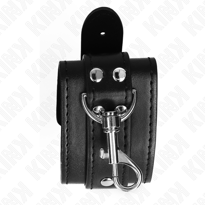 KINK - MUÑEQUERAS ESTILO MAZMORRA CON CERRADURA NEGRO AJUSTABLE 21-28 CM X 5.5 CM - Imagen 3