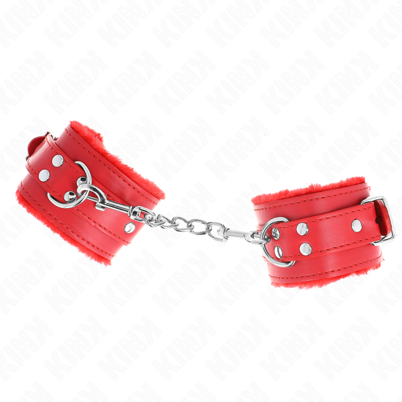 KINK - MUÑEQUERAS FORRADAS ROJO CON CORREA ROJO AJUSTABLE 20-29 CM X 5.5 CM - Imagen 2