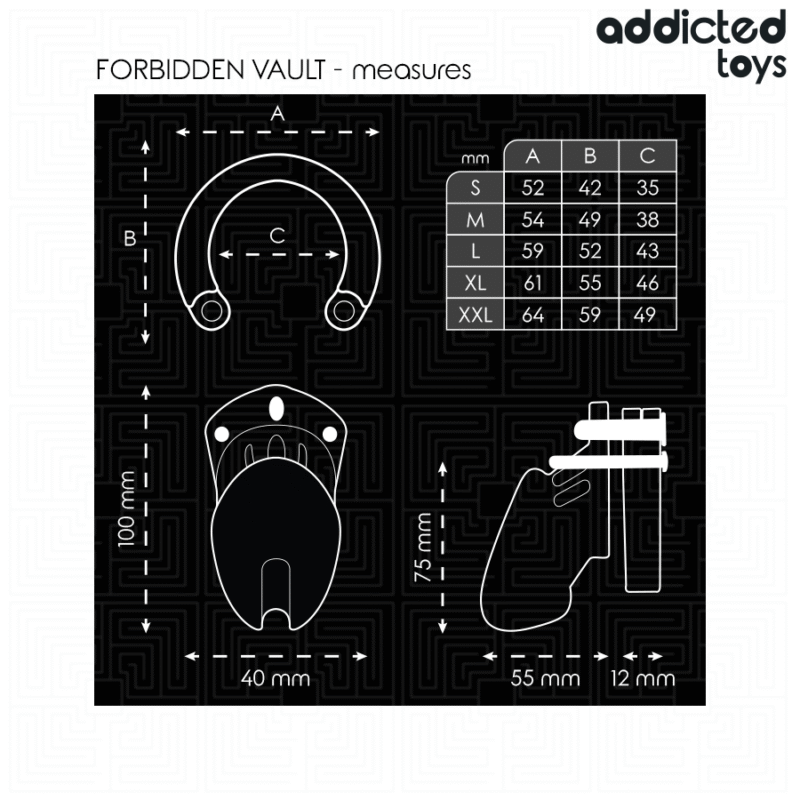 ADDICTED TOYS LOCKED - FORBIDDEN VAULT JAULA PARA PENE 10 CM - Imagen 5