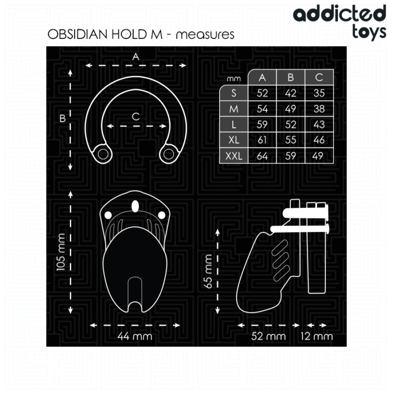 ADDICTED TOYS LOCKED - OBSIDIAN HOLD JAULA PARA PENE TALLA M - Imagen 4