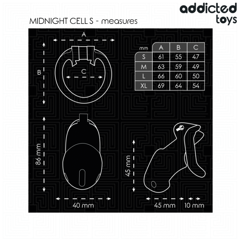 ADDICTED TOYS LOCKED - MINDNIGHT CELL JAULA PARA PENE TALLA S 4.8 CM - Imagen 5