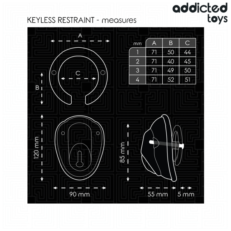 ADDICTED TOYS LOCKED - KEYLESS RESTRAINT JAULA PARA PENE 11,5 CM - Imagen 5