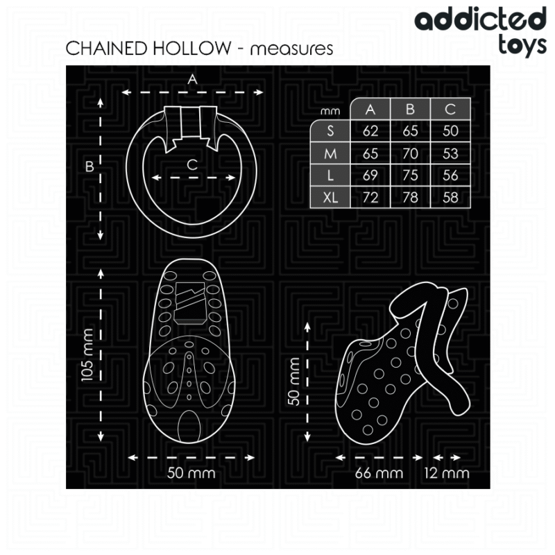 ADDICTED TOYS LOCKED - CHAINED HOLLOW JAULA PARA PENE 10,5 CM - Imagen 5