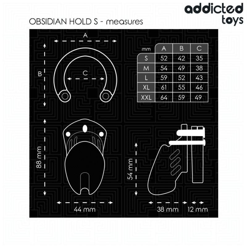 ADDICTED TOYS LOCKED - OBSIDIAN HOLD JAULA PARA PENE TALLA S - Imagen 5