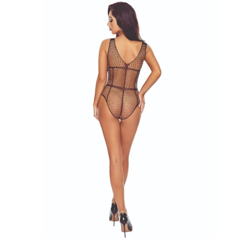 PASSION - BS114 BODYSTOCKING REJILLA NEGRO - Imagen 2