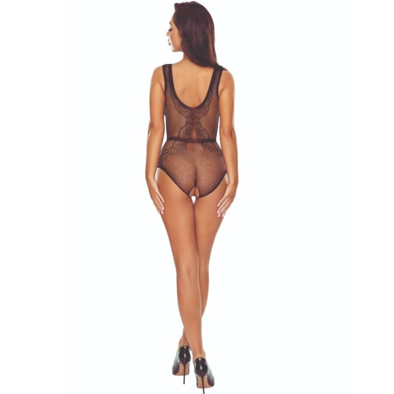 PASSION - BS115 BODYSTOCKING REJILLA NEGRO - Imagen 2