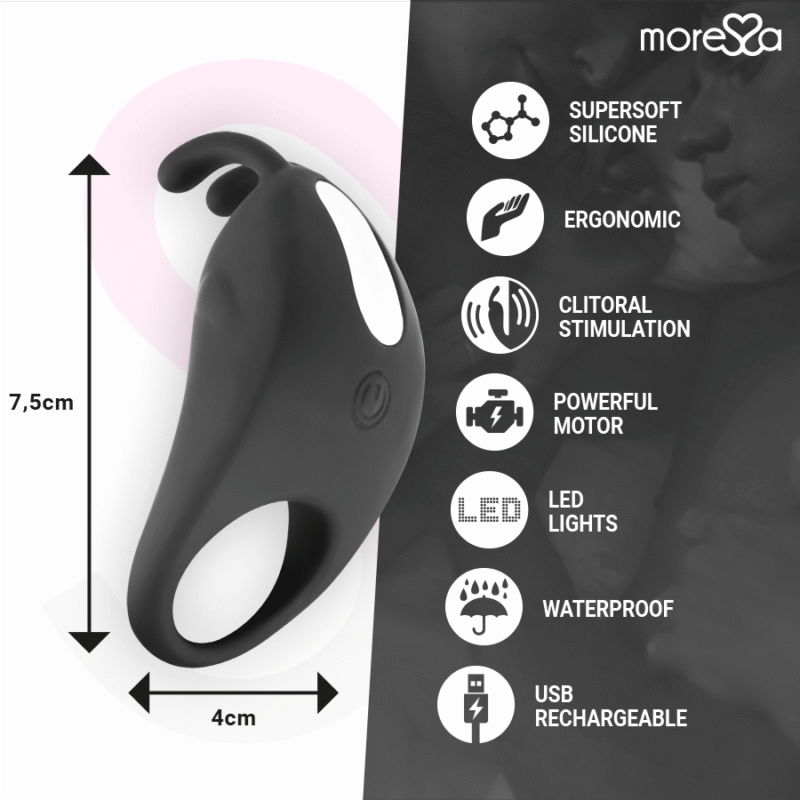 MORESSA - BRAD PREMIUM SILICONE RECARGABLE NEGRO - Imagen 4