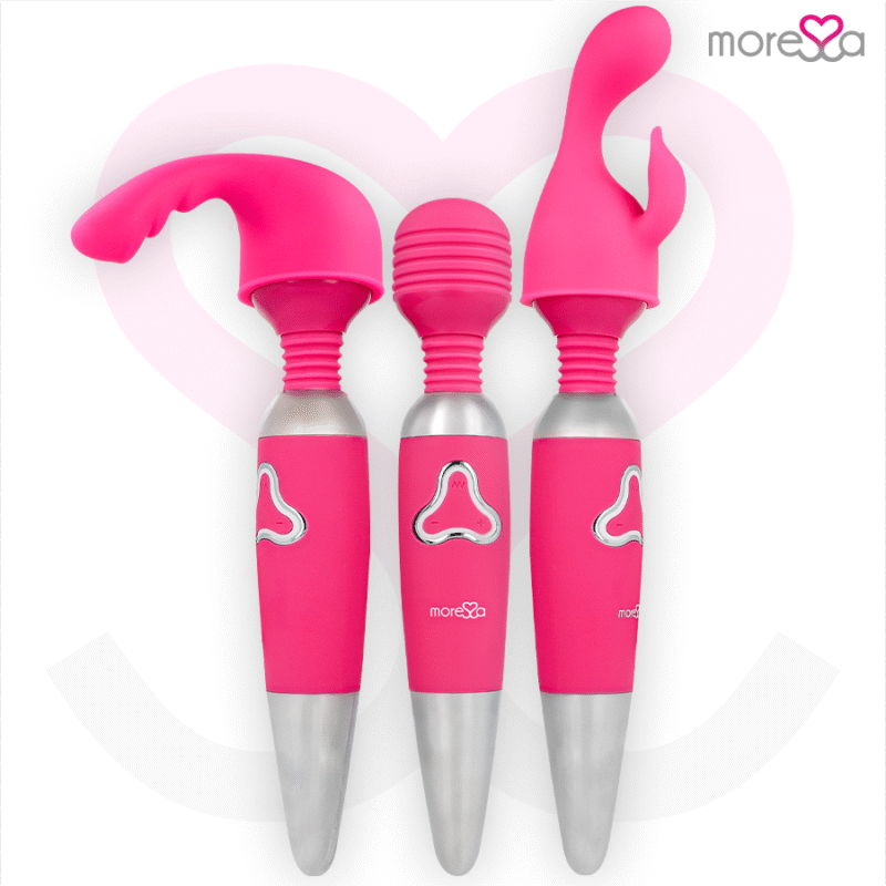 MORESSA - ODILON WAND POTENTE MOTOR MAS DOS CABEZALES PREMIUM SILICONE RECARGABLE - Imagen 2