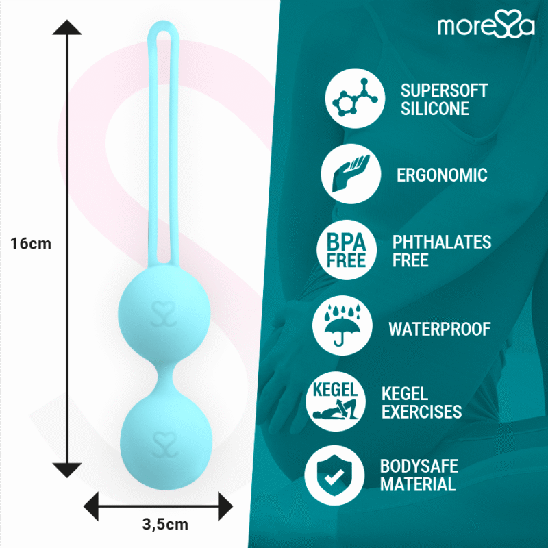 MORESSA - OSIAN TWO ENTRENAMIENTO SUELO PELVICO 101gr PREMIUM SILICONA TURQUESA - Imagen 4