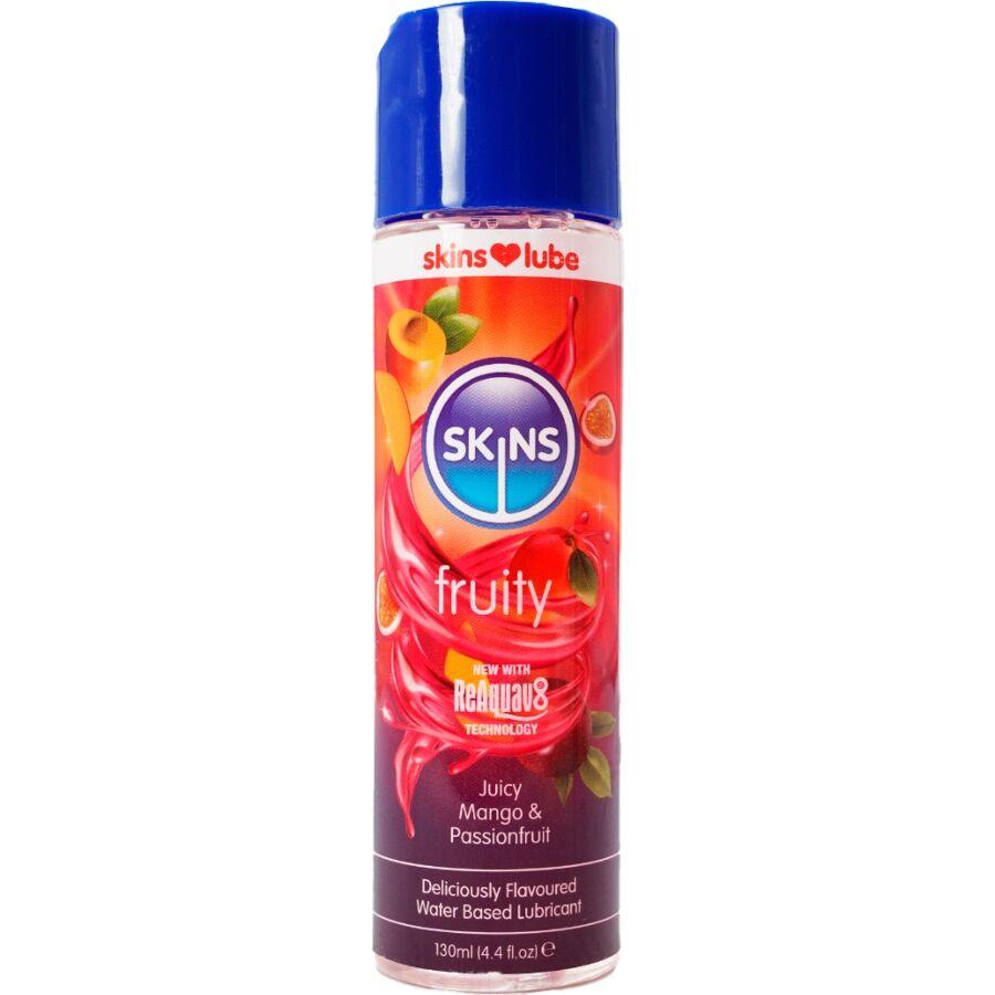 SKINS - FRUITY LUBRICANTE BASE DE AGUA MANGO  FRUTA PASIÓN 130 ML