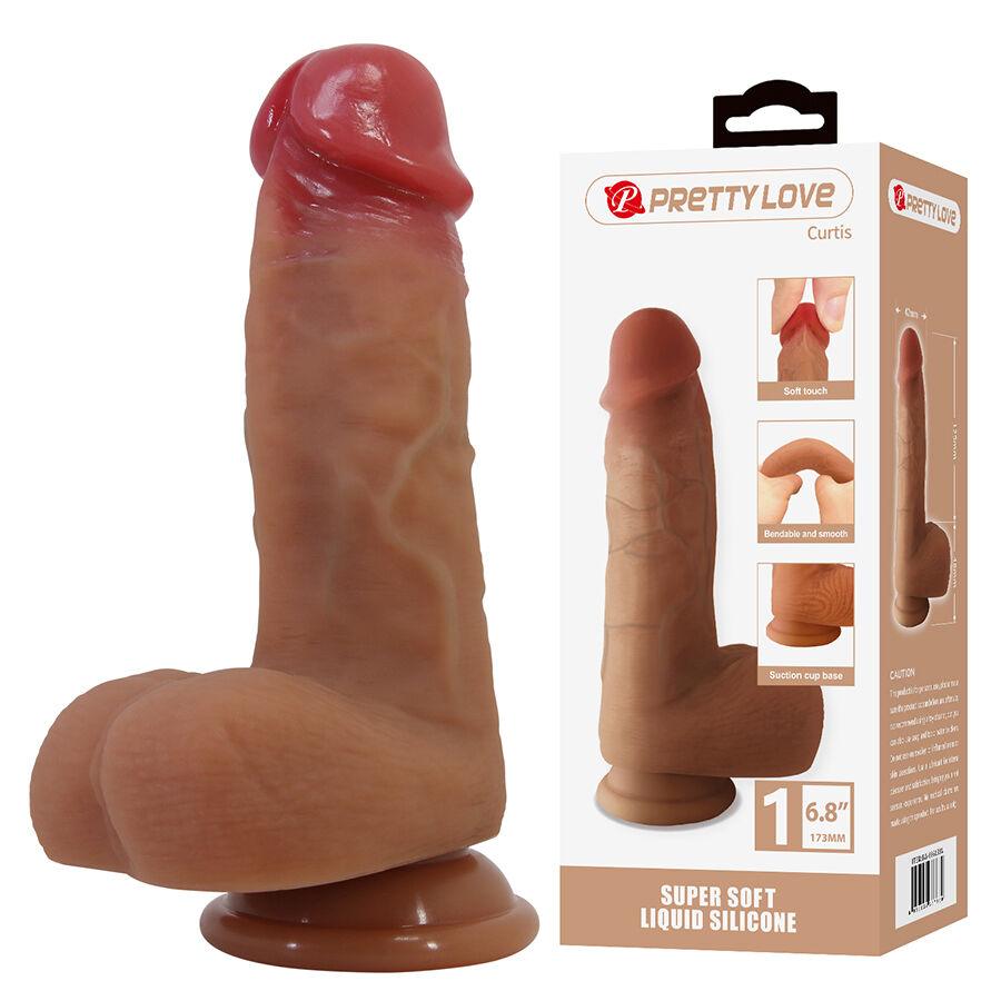 PRETTY LOVE - CURTIS DILDO REALÍSTICO CON VENTOSA 17.3 CM -Ø- 4.2 CM