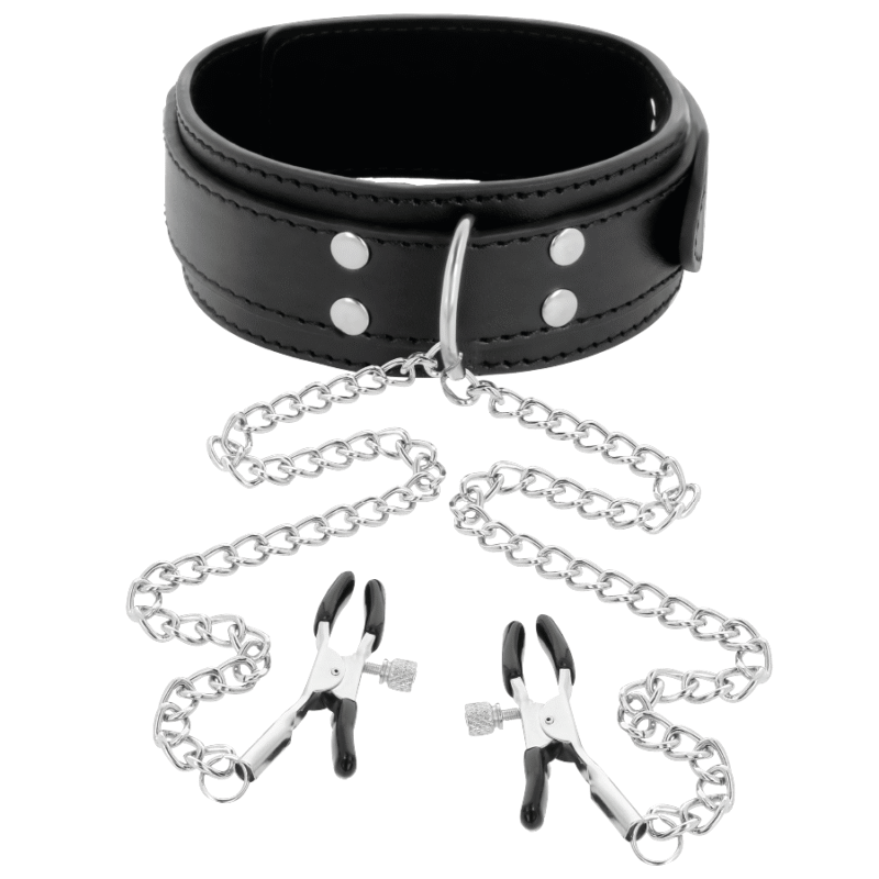 DARKNESS - COLLAR CON PINZAS PARA PEZONES NEGRO - Imagen 2