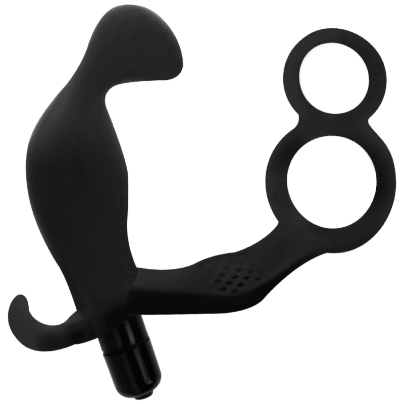 ADDICTED TOYS - PLUG ANAL CON ANILLA DOBLE PENE Y TESTÍCULOS NEGRO - Imagen 3